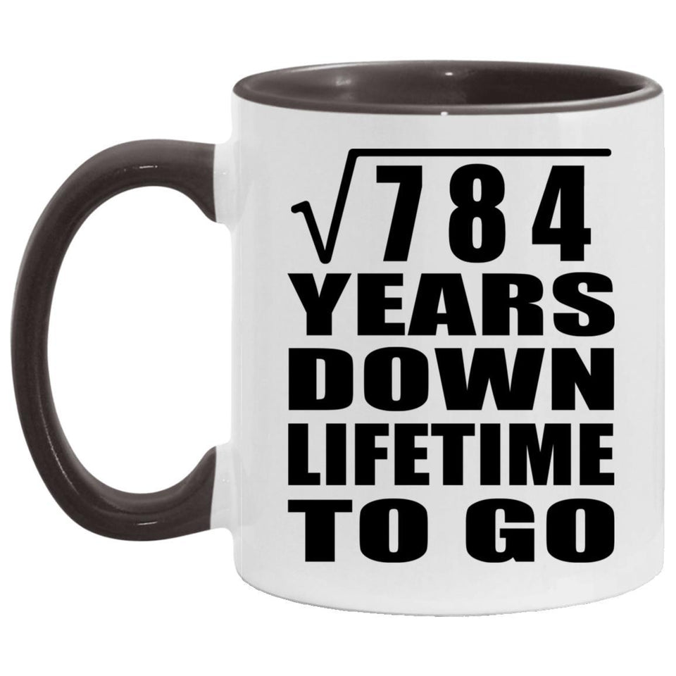 28th Anniversary Square Root of 784 Years Lifetime To Go - 11oz Accent Mug Black