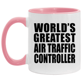 World's Greatest Air Traffic Controller - 11oz Accent Mug Pink