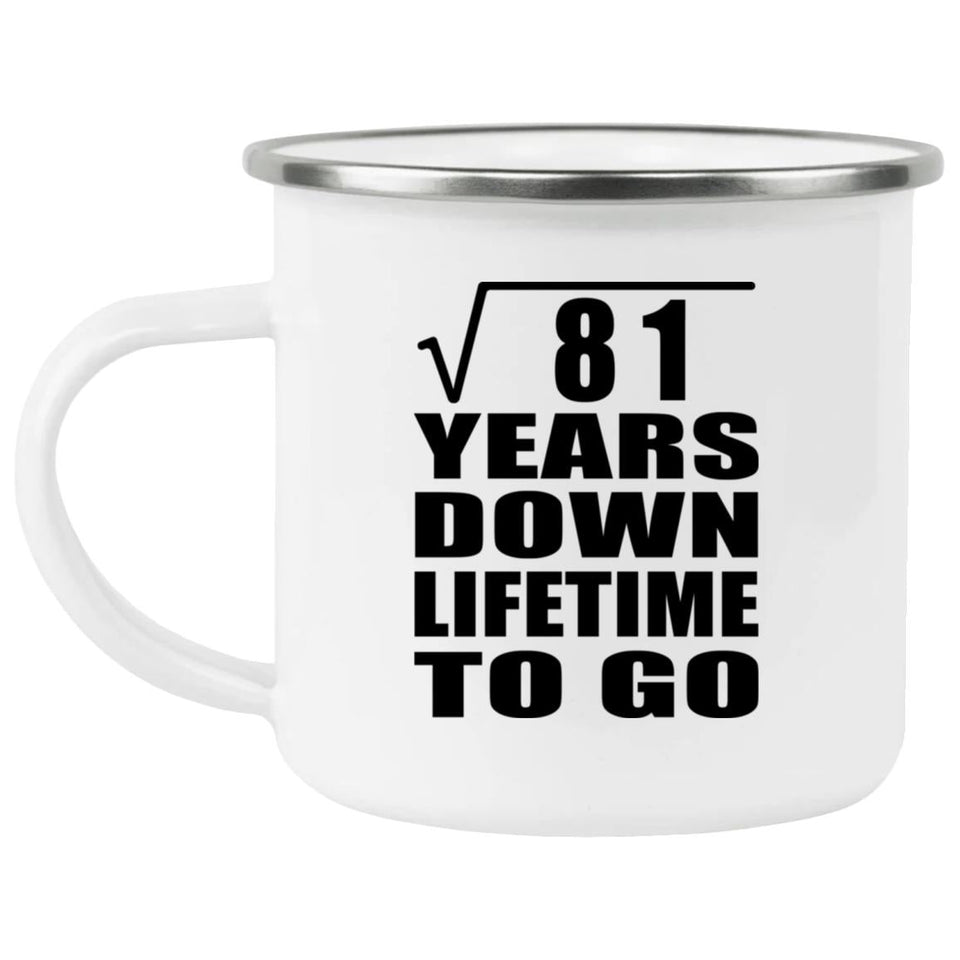 9th Anniversary Square Root of 81 Years Lifetime To Go - 12oz Camping Mug