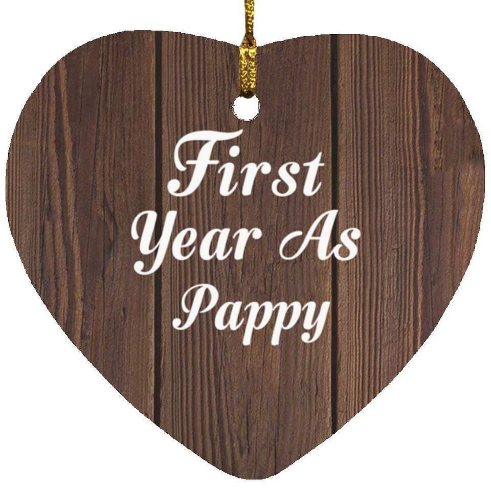 First Year As Pappy - Heart Ornament D