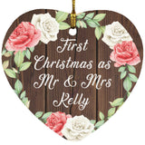 First Christmas As Mr & Mrs Kelly - Heart Ornament A