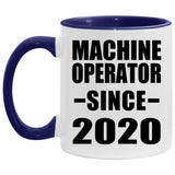 Machine Operator Since 2020 - 11oz Accent Mug Purple
