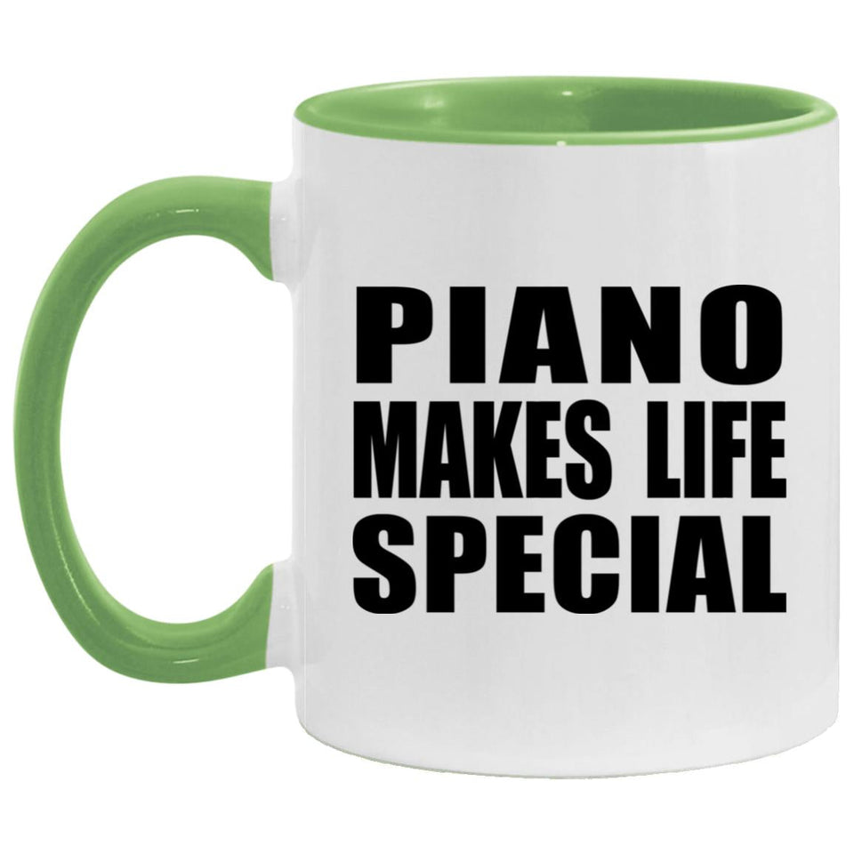 Piano Makes Life Special - 11oz Accent Mug Green