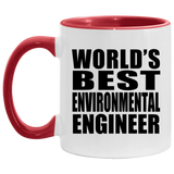 World's Best Environmental Engineer - 11oz Accent Mug Red