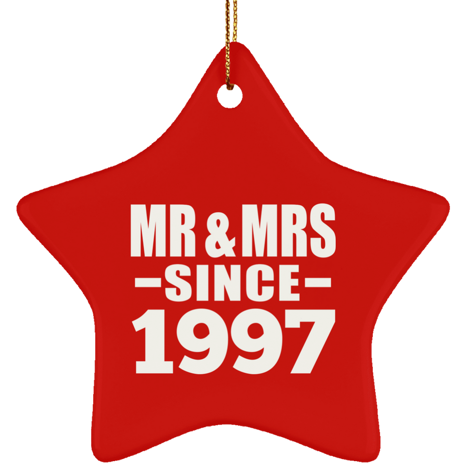 27th Anniversary Mr & Mrs Since 1997 - Star Ornament