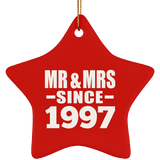 27th Anniversary Mr & Mrs Since 1997 - Star Ornament