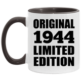 80th Birthday Original 1944 Limited Edition - 11oz Accent Mug Black
