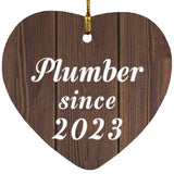 Plumber Since 2023 - Heart Ornament D