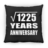 35th Anniversary Square Root of 1225 Years Anniversary - Throw Pillow Black