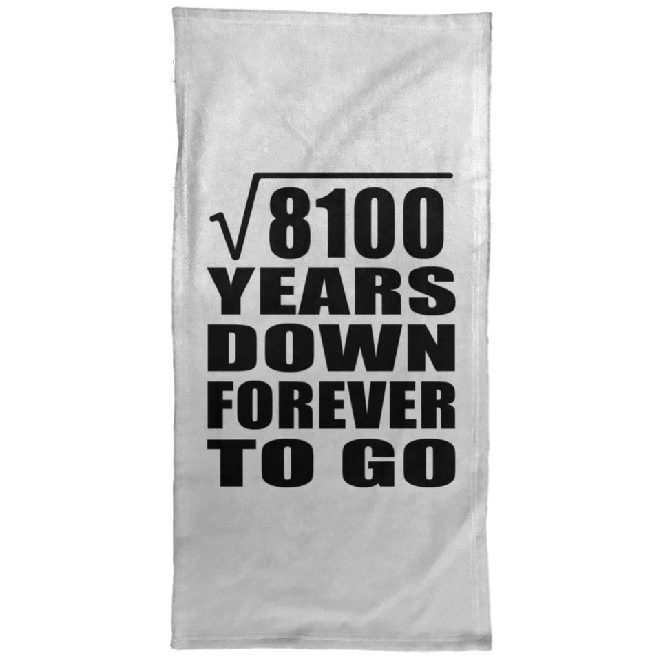 90th Anniversary Square Root of 8100 Years Down Forever To Go - Hand Towel