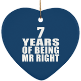 7th Anniversary 7 Years Of Being Mr Right - Heart Ornament