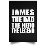 James The Dad The Hero The Legend - Poster Portrait