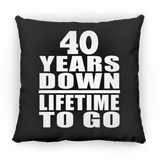 40th Anniversary 40 Years Down Lifetime To Go - Throw Pillow Black
