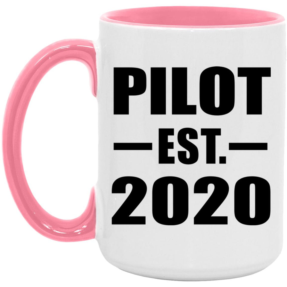 Pilot Established EST. 2020 - 15oz Accent Mug Pink