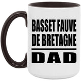 Basset Fauve De Bretagne Dad - 15oz Accent Mug Black