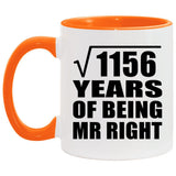 34th Anniversary Square Root of 1156 Years of Being Mr Right - 11oz Accent Mug Orange