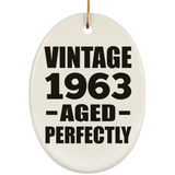 61st Birthday Vintage 1963 Aged Perfectly - Oval Ornament