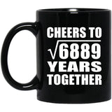 83rd Anniversary Cheers To Square Root of 6889 Years Together - 11oz Coffee Mug Black
