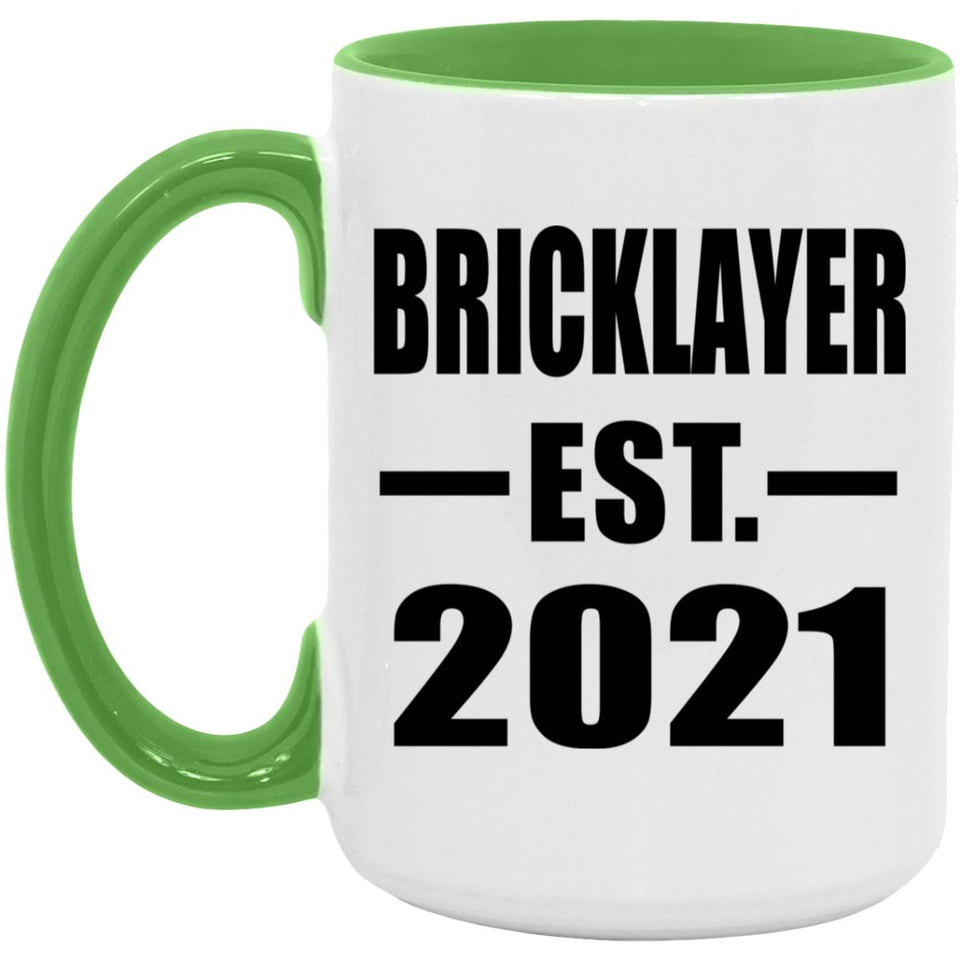 Bricklayer Established EST. 2021 - 15oz Accent Mug Green