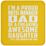 Proud Hotel Manager Dad Of Awesome Daughter - Drink Coaster