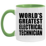 World's Greatest Electrical Technician - 11oz Accent Mug Green