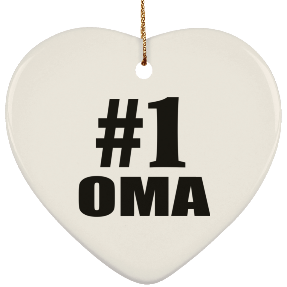 Number One #1 Oma - Heart Ornament