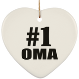 Number One #1 Oma - Heart Ornament