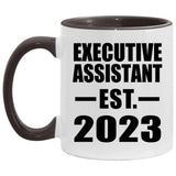 Executive Assistant Established EST. 2023 - 11oz Accent Mug Black