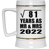 9th Anniversary Square Root of 81 Years As Mr & Mrs 2022 - Beer Stein