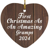 First Christmas As An Amazing Gramps 2024 - Heart Ornament D