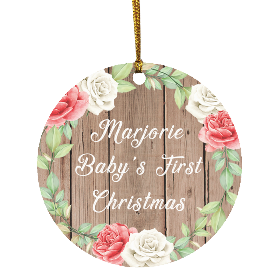 Marjorie Baby's First Christmas - Circle Ornament B