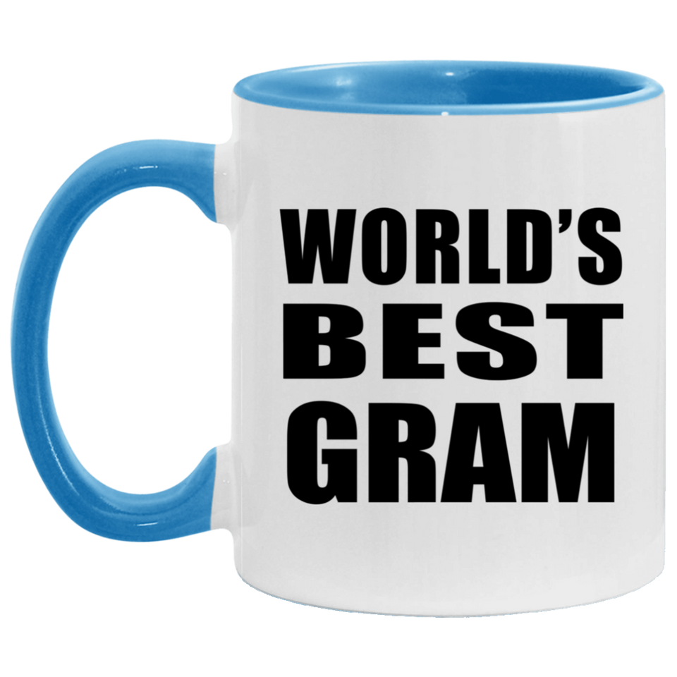 World's Best Gram - 11oz Accent Mug Blue