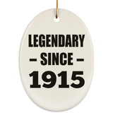 109th Birthday Legendary Since 1915 - Oval Ornament