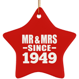 75th Anniversary Mr & Mrs Since 1949 - Star Ornament