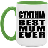 Cynthia Best Mum Ever - 15oz Accent Mug Green