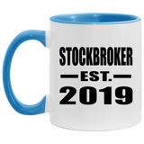 Stockbroker Established EST. 2019 - 11oz Accent Mug Blue