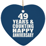 Happy 49th Anniversary 49 Years & Counting - Heart Ornament