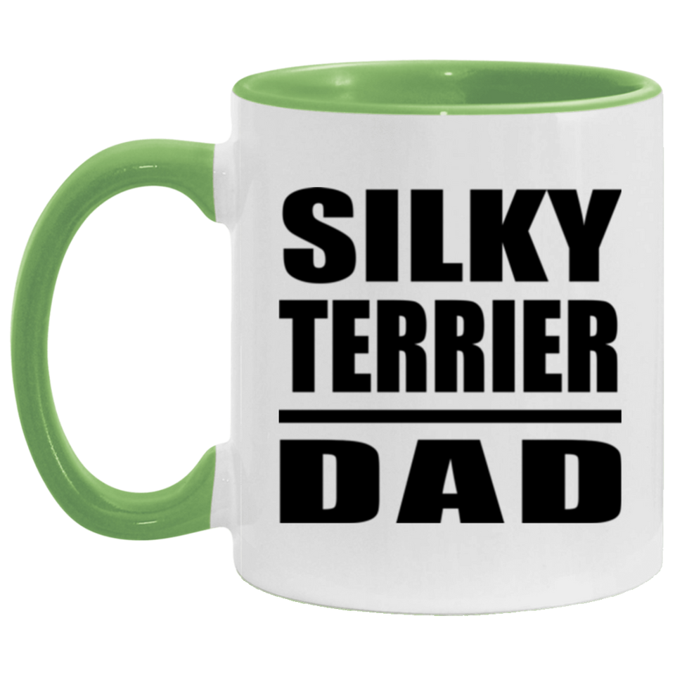 Silky Terrier Dad - 11oz Accent Mug Green