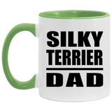 Silky Terrier Dad - 11oz Accent Mug Green