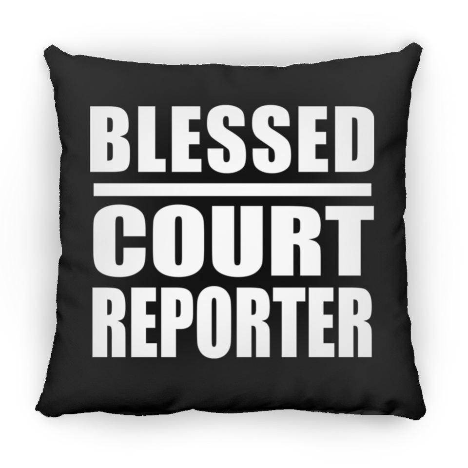 Blessed Court Reporter - Throw Pillow Black