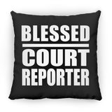Blessed Court Reporter - Throw Pillow Black