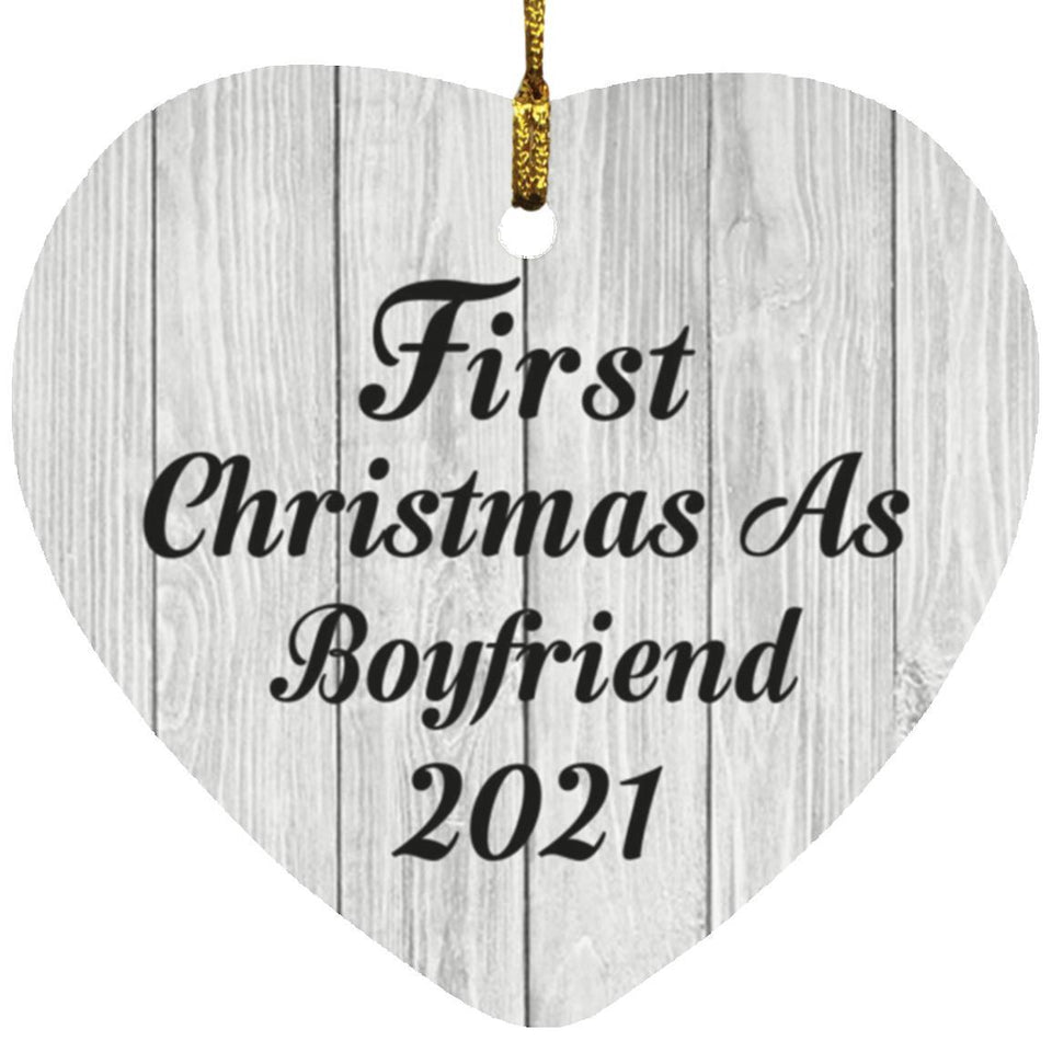 First Christmas As Boyfriend 2021 - Heart Ornament F