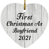 First Christmas As Boyfriend 2021 - Heart Ornament F