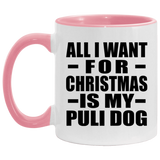 All I Want For Christmas Is My Puli Dog - 11oz Accent Mug Pink