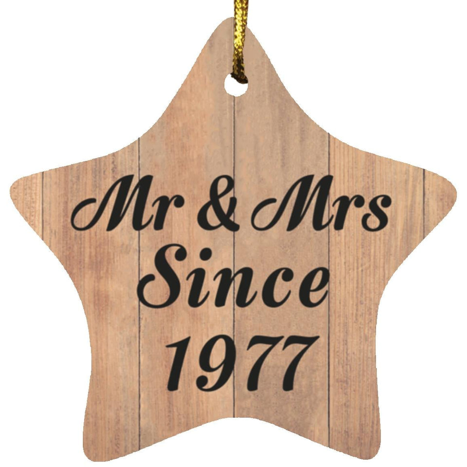 47th Anniversary Mr & Mrs Since 1977 - Star Ornament C