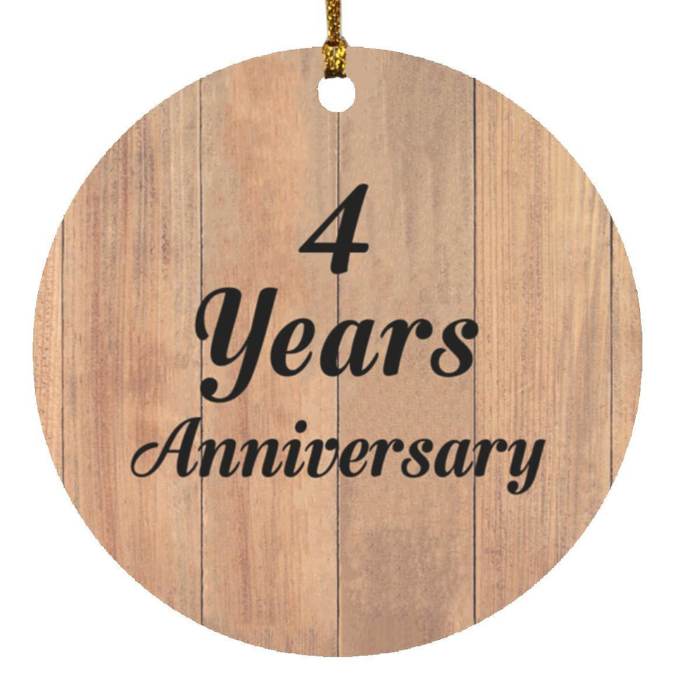 4th Anniversary 4 Years Anniversary - Circle Ornament C