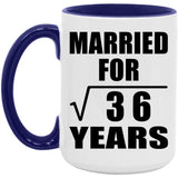 6th Anniversary Married For Square Root of 36 Years - 15oz Accent Mug Purple