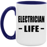 Electrician Life - 15oz Accent Mug Purple
