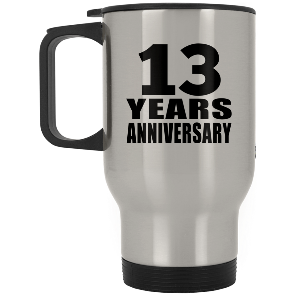 13th Anniversary 13 Years - Silver Travel Mug