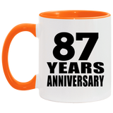 87th Anniversary 87 Years - 11oz Accent Mug Orange